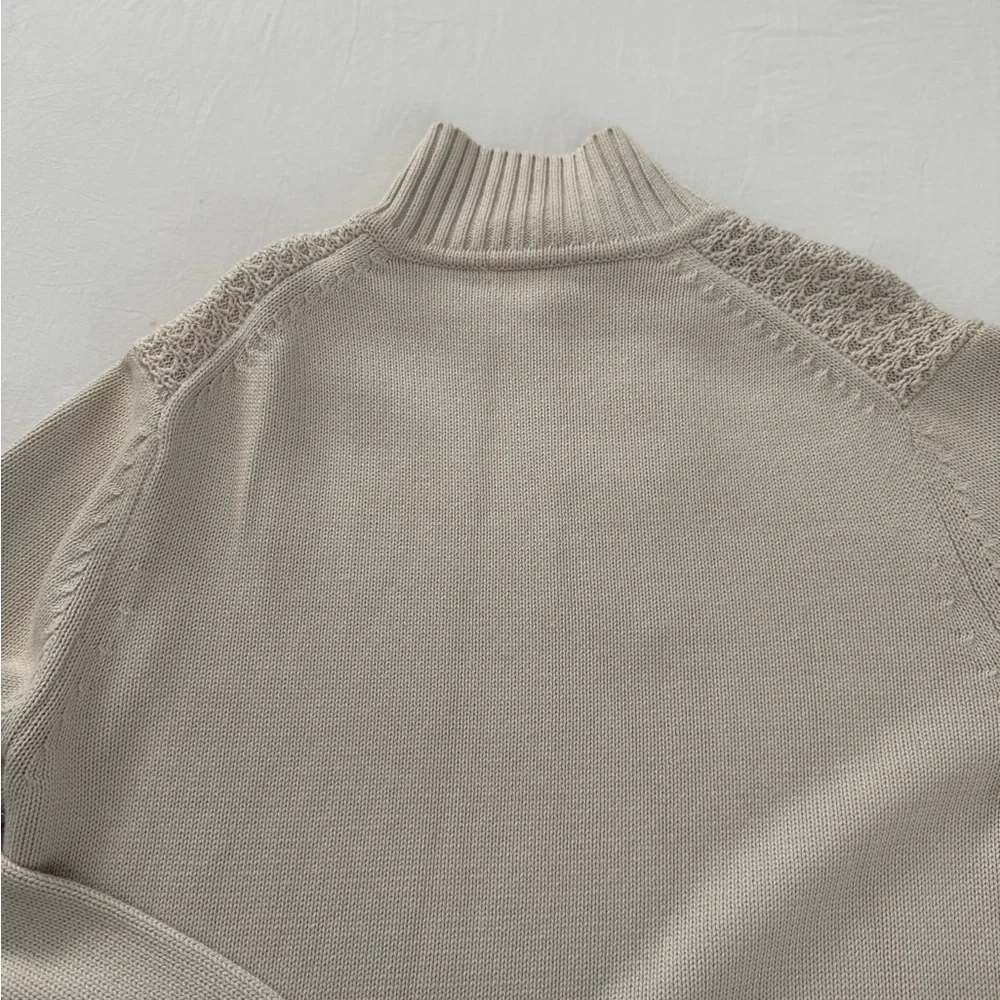 Calvin Klein Men's Beige Zip-Up Sweater